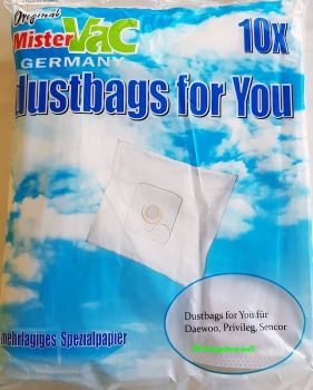 Staubsaugerbeutel geeignet für EUROPLUS - Swirl Y100 - Menalux 4200 - Mistervac MV689