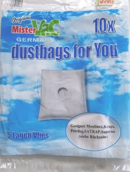 Staubsaugerbeutel geeignet für HOOVER - Swirl MX87 - Menalux 2100 - Mistervac MV 953