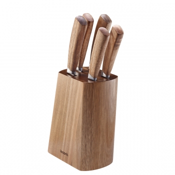 WOOD Messerblock 5-teilig aus Akazienholz