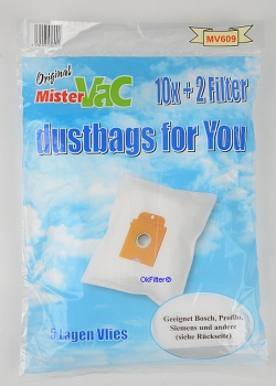 10 Staubsaugerbeutel geeignet für Privileg - Mistervac MV609