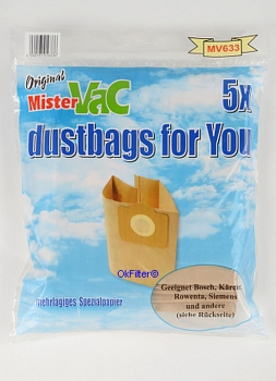 10 Staubsaugerbeutel geeignet für Gisowatt, Mistervac MV633