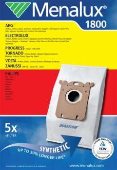 5 Staubsaugerbeutel für Electrolux Menalux 1800 Duraflow fresh