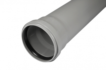 BVC Abluftanschluss Länge 500 mm - 100 mm grau