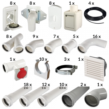 BVC Zentralstaubsauger Installations-Paket - ab 200 m² - 8 Saugdosen-22203