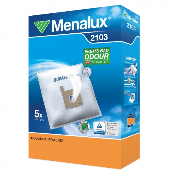 5 Staubsaugerbeutel für Moulinex Menalux 2103