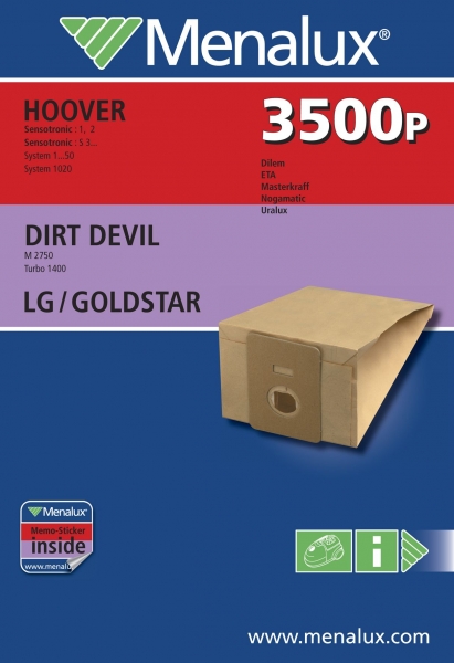 5 Staubsaugerbeutel für Dirt Devil Menalux 3500 P