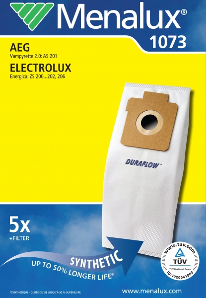 5 Staubsaugerbeutel Menalux 1073 Duraflow Synthetik