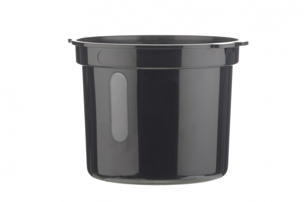 Staubeimer schwarz mit Sichtfenster