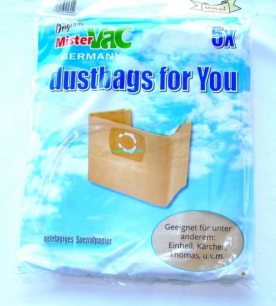 10x Staubsaugerbeutel geeignet für STIHL SE 122, SE 122 E, Mistervac MV644